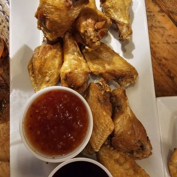 Angler's Bar & Grill - Chicken wings - with Bourbon and Chili Asian sauces - Pizza Near Me - Hayward, Wisconsin