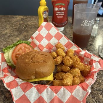 Babo's Cafe - Build your own burger. Tater tots. (Not pictured)Chicken and rice soup of the day. - Mediterranean Near Me - Terre Haute, Indiana
