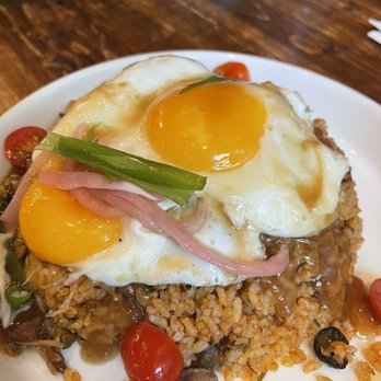 Scratch Kitchen - Scratch loco moco w/ gandule rice - Breakfast & Brunch Near Me - Honolulu, Hawaii
