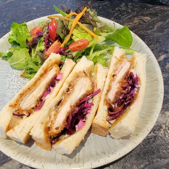 Cafe N One - Chicken Katsu Sando with House Salad - Desserts Near Me - North York, Ontario Cafe N One - Chicken Katsu Sando with House Salad - Desserts Near Me - North York, Ontario