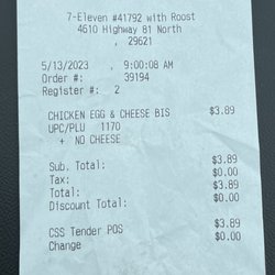 7-Eleven - Receipt
