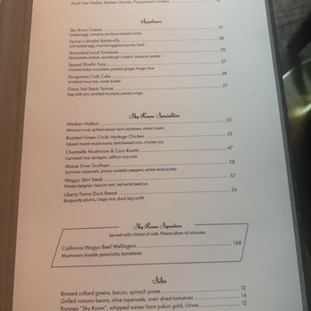 Sky Room - Menu - American Near Me - Long Beach, California