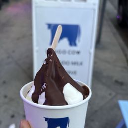 hokkaido soft serve w dark choco