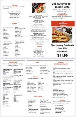 Menu photo 4 Los Autenticos Cuban Cafe Orlando, FL Menu photo 4 Los Autenticos Cuban Cafe Orlando, FL