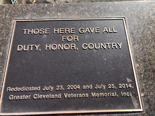 Greater Cleveland Veterans' Memorial