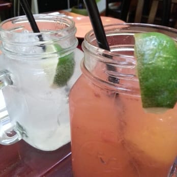 Lime Leaf - yummy drinks: some sort of limeade?, and strawberry lemonade. - Thai Near Me - Weymouth, Massachusetts