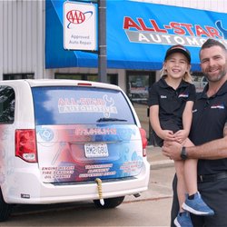 All-Star Automotive East - Devin, the owner and son Silas for a TV commercial.