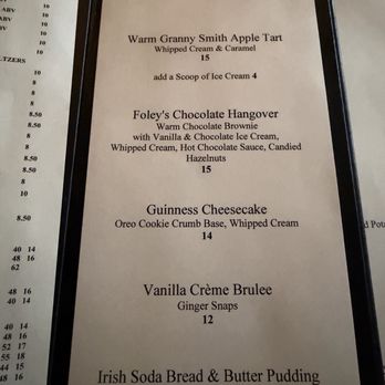 Johnny Foley's - Dessert menu - Irish Near Me - San Francisco, California Johnny Foley's - Dessert menu - Irish Near Me - San Francisco, California