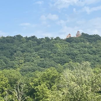 Whitecliff Vineyard - Sitting and enjoying wine, sunshine and stunning view of Olana State Historic Site. - Wineries Near Me - Hudson, New York