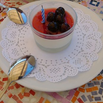 Locanda Positano - Birthday Cherry Panna Cotta - Italian Near Me - Lafayette, California Locanda Positano - Birthday Cherry Panna Cotta - Italian Near Me - Lafayette, California