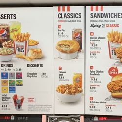 KFC - Menu as of 2023/06/03