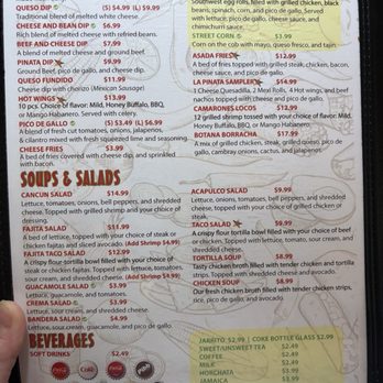 La Pinata Tacos & Tequila - Menu May 2026 - Chicken Wings Near Me - Lancaster, South Carolina