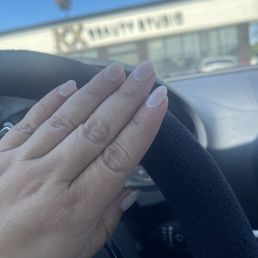 Hard gel nails--milky white Hard gel nails--milky white