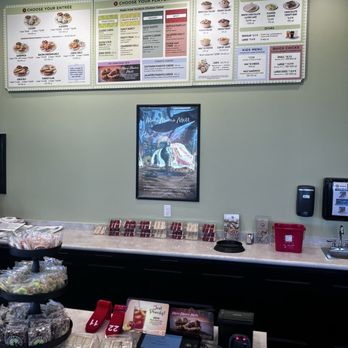 Chicken Salad Chick - Main check out counter with menu board - Chicken Shop Near Me - Cape Coral, Florida