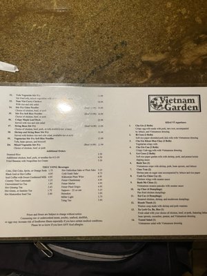 Menu photo 4 Vietnam Garden Virginia Beach, VA