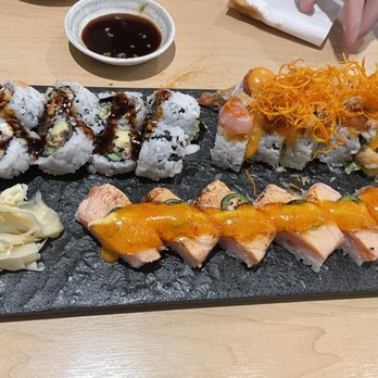 Ton Ton Sushi - a variety of sushi on a slate platter - Sushi Bars Near Me - Vancouver, British Columbia Ton Ton Sushi - a variety of sushi on a slate platter - Sushi Bars Near Me - Vancouver, British Columbia
