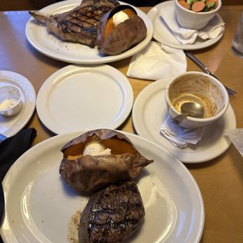 Texas Roadhouse - Bone-in ribeye, sweet potato, vegetables, Dallas filet (8 oz) - Steakhouses Near Me - Longmont, Colorado Texas Roadhouse - Bone-in ribeye, sweet potato, vegetables, Dallas filet (8 oz) - Steakhouses Near Me - Longmont, Colorado