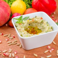 Malek Shawarma - Baba Ghanoush
Roasted Eggplant mixed with fresh herbs served with pita bread.