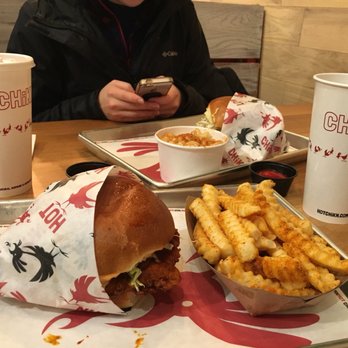 CHiKN - medium chicken sandwich, crinkle cut fries, mac & cheese (southern chicken sandwich in back) - Chicken Shop Near Me - Pittsburgh, Pennsylvania CHiKN - medium chicken sandwich, crinkle cut fries, mac & cheese (southern chicken sandwich in back) - Chicken Shop Near Me - Pittsburgh, Pennsylvania