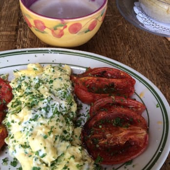 La Note - Oeufs Lucas, Provençal Roasted Tomatoes, and a big bowl of cafe au lait. - French Near Me - Berkeley, California La Note - Oeufs Lucas, Provençal Roasted Tomatoes, and a big bowl of cafe au lait. - French Near Me - Berkeley, California