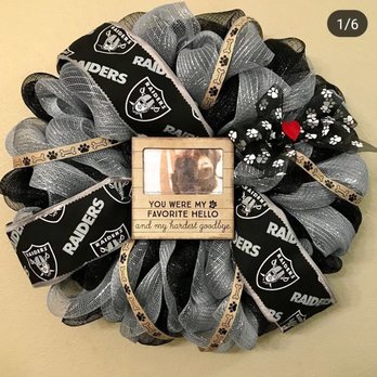The Crafty Chicken - Custom Order for a dear friend who loves Raiders and lost her best friend Marley. - Florists Near Me - Tustin, California The Crafty Chicken - Custom Order for a dear friend who loves Raiders and lost her best friend Marley. - Florists Near Me - Tustin, California