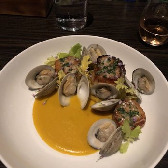 Roister - Scallops and mussels dish - New American Near Me - Chicago, Illinois Roister - Scallops and mussels dish - New American Near Me - Chicago, Illinois