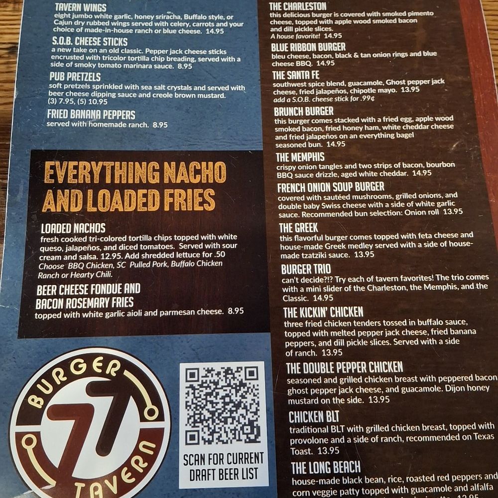 Burger Tavern 77 - Menu - Burgers Near Me - Columbia, South Carolina Burger Tavern 77 - Menu - Burgers Near Me - Columbia, South Carolina