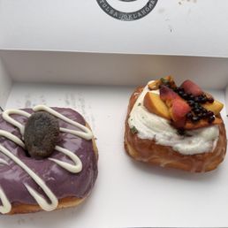 Ube donut and peach