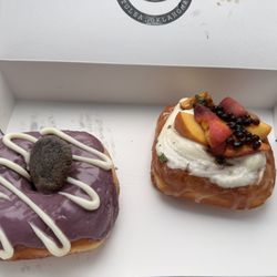 Ube donut and peach