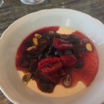 Olia - Highlight of the evening: summer fruit panna cotta - Italian Near Me - Edmonton, Alberta