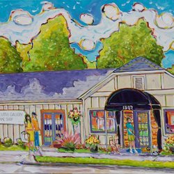 Little Gallery Frame Shop - Mike Savage painting of our new gallery location..he's the BEST!!