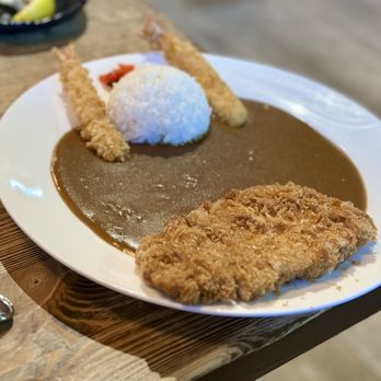 Yoshiya Kitchen - Pork Katsu Curry with add on fried shrimp - Ramen Near Me - Henderson, Nevada Yoshiya Kitchen - Pork Katsu Curry with add on fried shrimp - Ramen Near Me - Henderson, Nevada