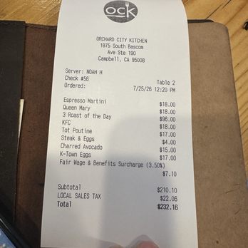 Orchard City Kitchen - New American Near Me - Campbell, California