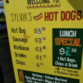 Sylvia's Hot Dogs - a menu for lunch and drinks - Hot Dogs Near Me - Windsor, Connecticut Sylvia's Hot Dogs - a menu for lunch and drinks - Hot Dogs Near Me - Windsor, Connecticut