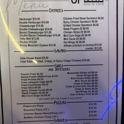 The Uptown Bar - Menu