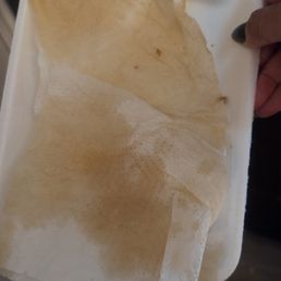 This is just some of the old grease from the fish not all.... I never had a fish sandwich loaded with grease. This is just some of the old grease from the fish not all.... I never had a fish sandwich loaded with grease.