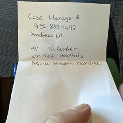 Park Nicollet Clinic - Note that the receptionist at the clinic gave me shortly before telling me to leave.
