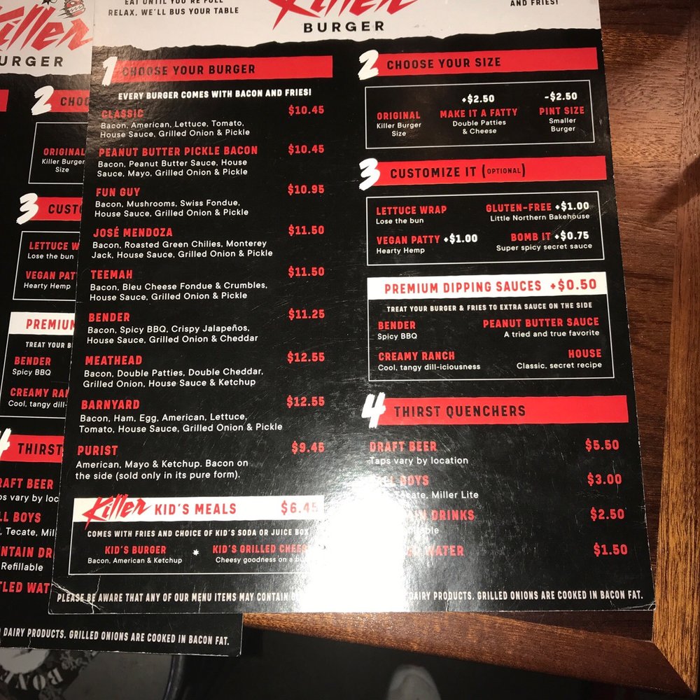 Killer Burger - menu - Burgers Near Me - Gresham, Oregon Killer Burger - menu - Burgers Near Me - Gresham, Oregon