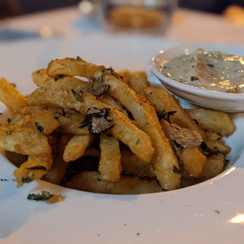 Italian Kitchen - a plate of french fries and dip - Italian Near Me - Vancouver, British Columbia