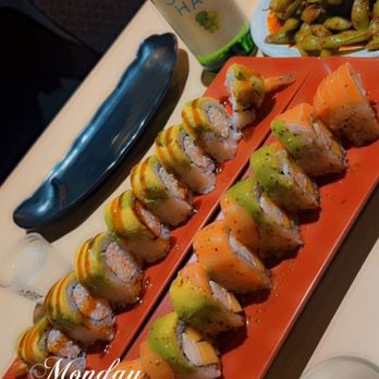 Arigatto Sushi - Salmon Skin - 6 Pieces Spicy Rainbow - 8 Pieces really yummy - Sushi Bars Near Me - La Habra, California Arigatto Sushi - Salmon Skin - 6 Pieces Spicy Rainbow - 8 Pieces really yummy - Sushi Bars Near Me - La Habra, California