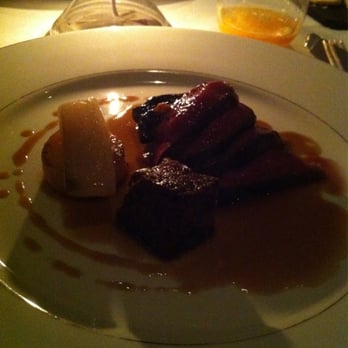 Gauthier Soho - Braised shoulder & pink cannon of lamb, Scottish chanterelle & braised Swiss chard, pommes fondantes & lamb lemon-thyme jus - French Near Me - London, XGL
