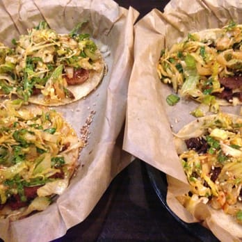 Del Seoul - Pork tacos left, ribeye tacos right. - Korean Near Me - Chicago, Illinois Del Seoul - Pork tacos left, ribeye tacos right. - Korean Near Me - Chicago, Illinois