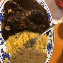 Chicken mole - comes with homemade corn tortillas and chips and salsa to start. Yum Chicken mole - comes with homemade corn tortillas and chips and salsa to start. Yum
