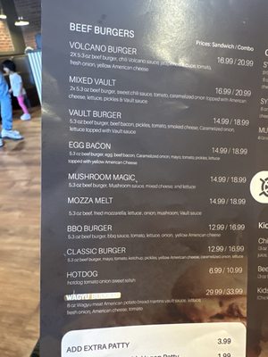 Menu photo 7 Burger Vault Altamonte Springs, FL