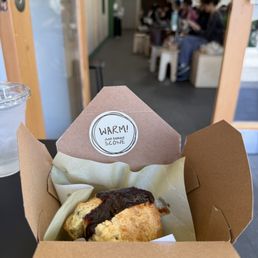 Scone with fresh blackberry jam. (Inside was packed with people on a weekday afternoon) Scone with fresh blackberry jam. (Inside was packed with people on a weekday afternoon)