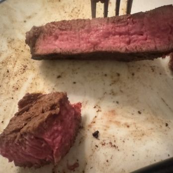 LongHorn Steakhouse - Ordered filet Medium We'll... This was me cutting it up for the dog. Not even close to temp ordered. - Steakhouses Near Me - Clearwater, Florida