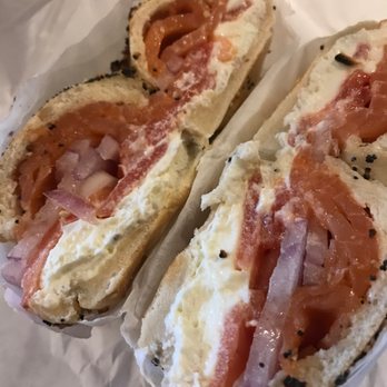 Bagel Schmagel - Everything with lox, cream cheese, tomatoes and red onions. A+ - Bagels Near Me - Brooklyn, New York Bagel Schmagel - Everything with lox, cream cheese, tomatoes and red onions. A+ - Bagels Near Me - Brooklyn, New York