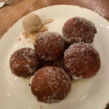 Ninety Acres - orange zeppole with chai tea ice cream - New American Near Me - Peapack, New Jersey Ninety Acres - orange zeppole with chai tea ice cream - New American Near Me - Peapack, New Jersey