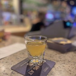 Q's Billiards & Eatery - Green tea shot!