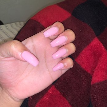 American Nail Bar - Glow in the dark pink nails - Nail Salons Near Me - Mansfield, Texas